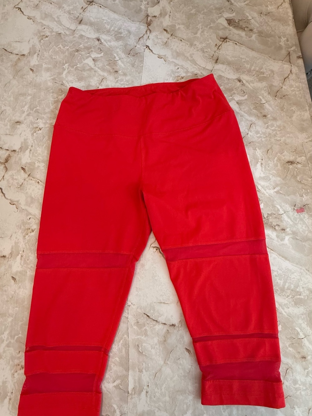 Red Active Crop Leggings